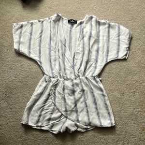 Lulu’s blue and white striped romper